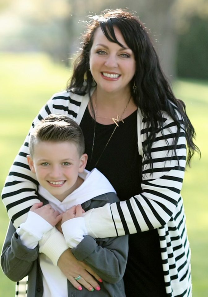 Mindy Hibbert with her son